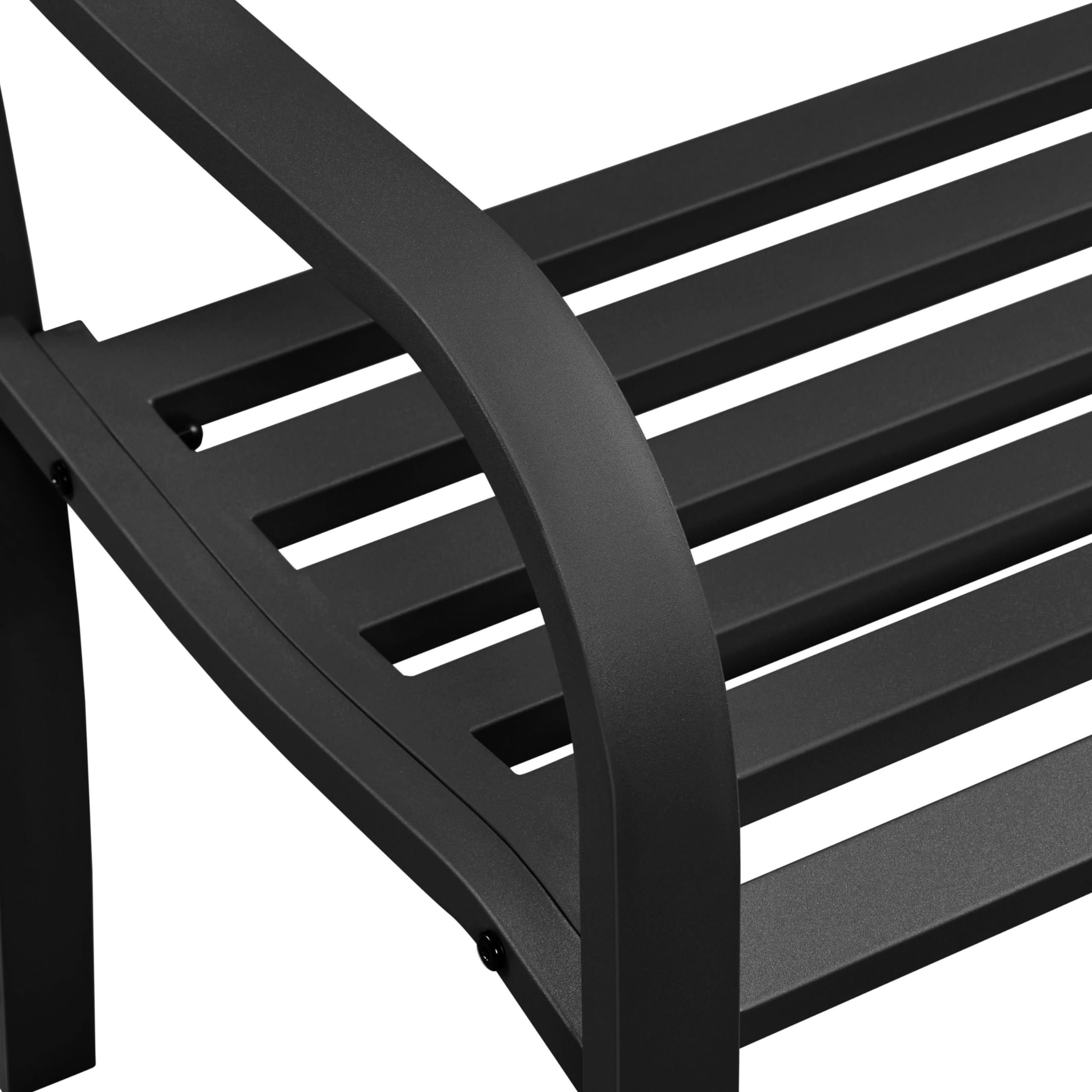 Yaheetech Ławka ogrodowa dla 3 osób, metalowa ławka, ławka do siedzenia, ławka do siedzenia, żelazna ławka do odpoczynku w stylu retro z oparciem i podłokietnikiem, na podwórko/do