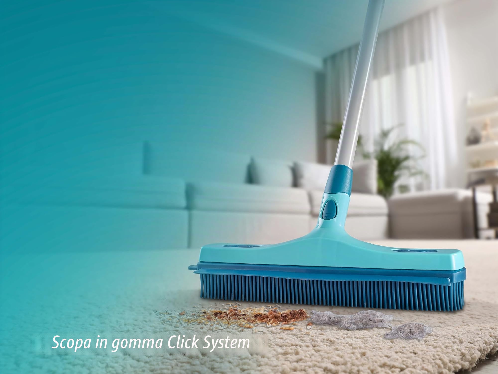 Leifheit Supra Scopa in Gomma senza Manico Testa con Click System