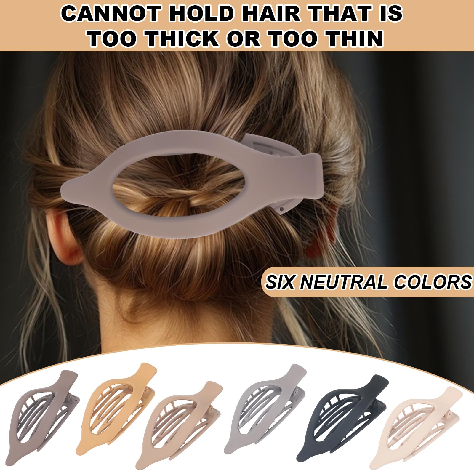 6pcs Flat Hair Clips - Image 3