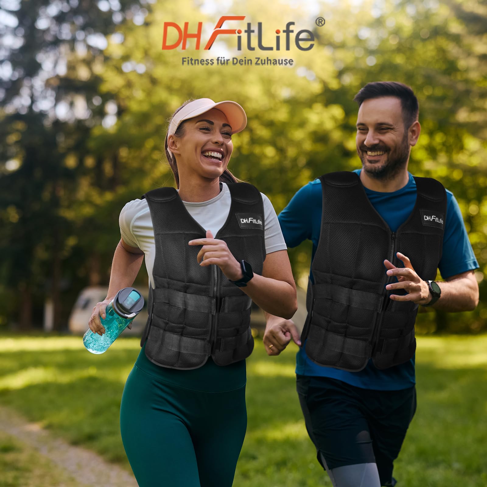 DH FitLife Giubbotto Zavorrato Regolabile 10/20/30kg | Gilet Zavorrato per Allenamento Crossfit, Corsa, Calisthenics e Sviluppo Muscolare | Gilet Pesi con Zip | Weighted Vest per Donna e Uomo