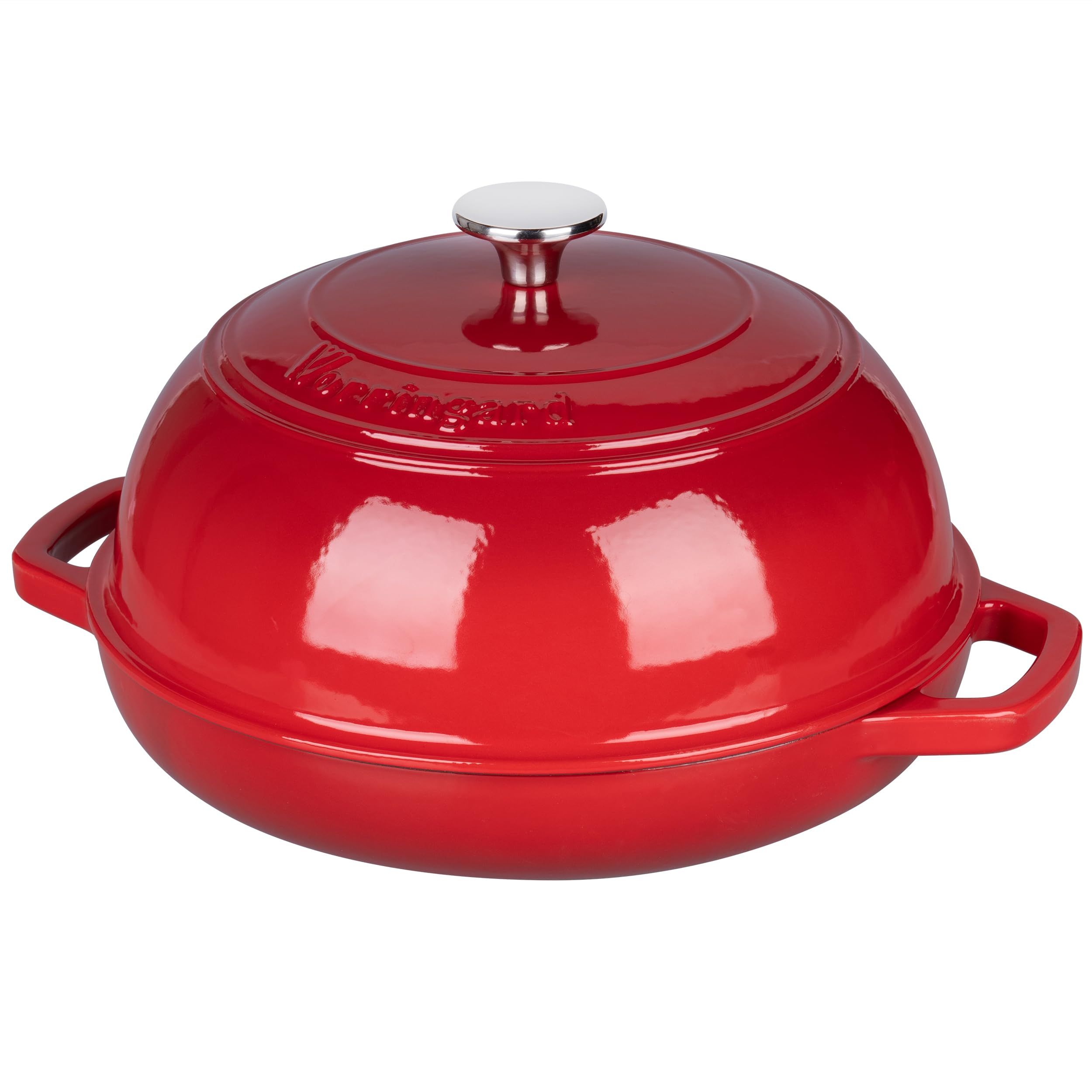 VORRINGARD Olla holandesa de hierro fundido con tapa para hornear pan, incluye suministros para hornear pan de masa madre como cesta de prueba de pan Banneton, horno de pan de 6 cuartos de galón, rojo