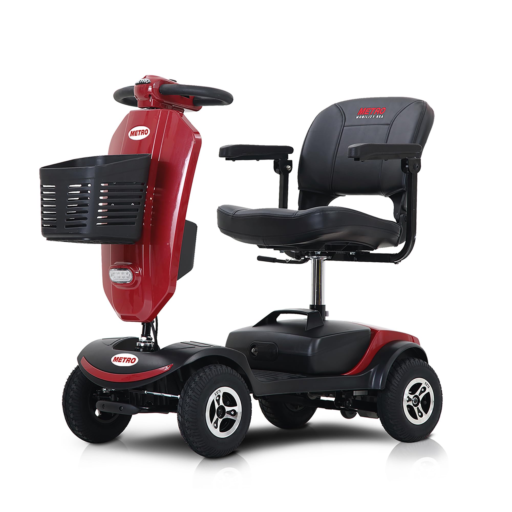 Folding Mobility Scooter for Adults,Powered Mobility Scooters for Seniors-300 Lbs Max Weight,Compact Mobility Scooter for Adults with Seat and Basket,Supermarket Shopping?red Upgrade?