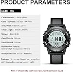 LN LENQIN Mens Watches Outdoor Multifunction Digital Watch for Men Daily Waterproof Alarm Calendar Mens Sports Wacth with Silicone Band
