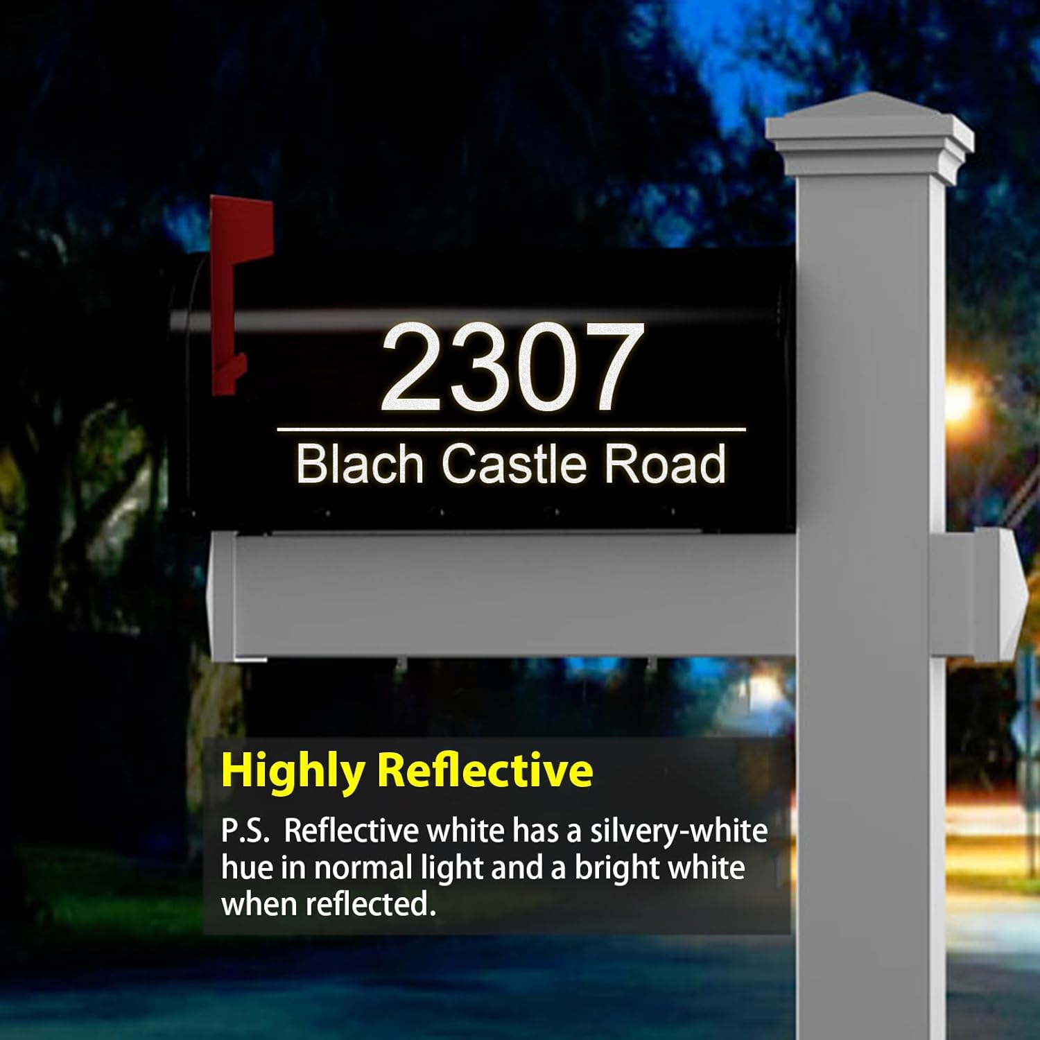 Custom Mailbox Number, Reflective Modern Mailbox Numbers for Outside, Street Address Vinyl Decal, Self Adhesive Number Personalized Color Choices Available (S02)