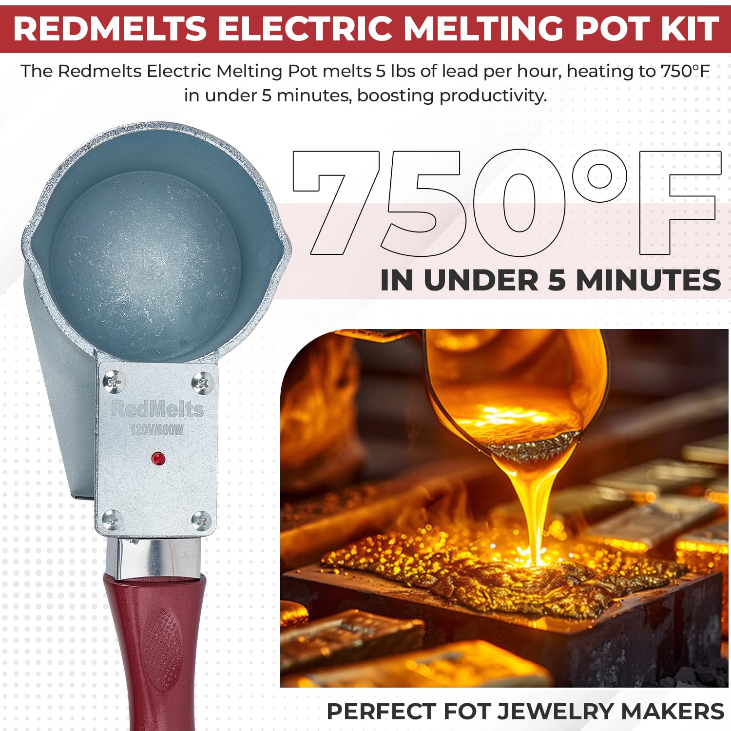 Melting Pot Elettrico Da Melting Pot Di Piombo - 500/1500/3000g, Stampi