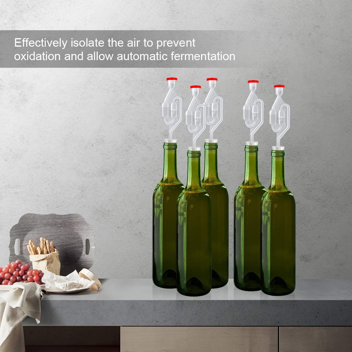 DabbOo 4 stuks fermentatiebuisjes, kunststof fermentatiespond met 4