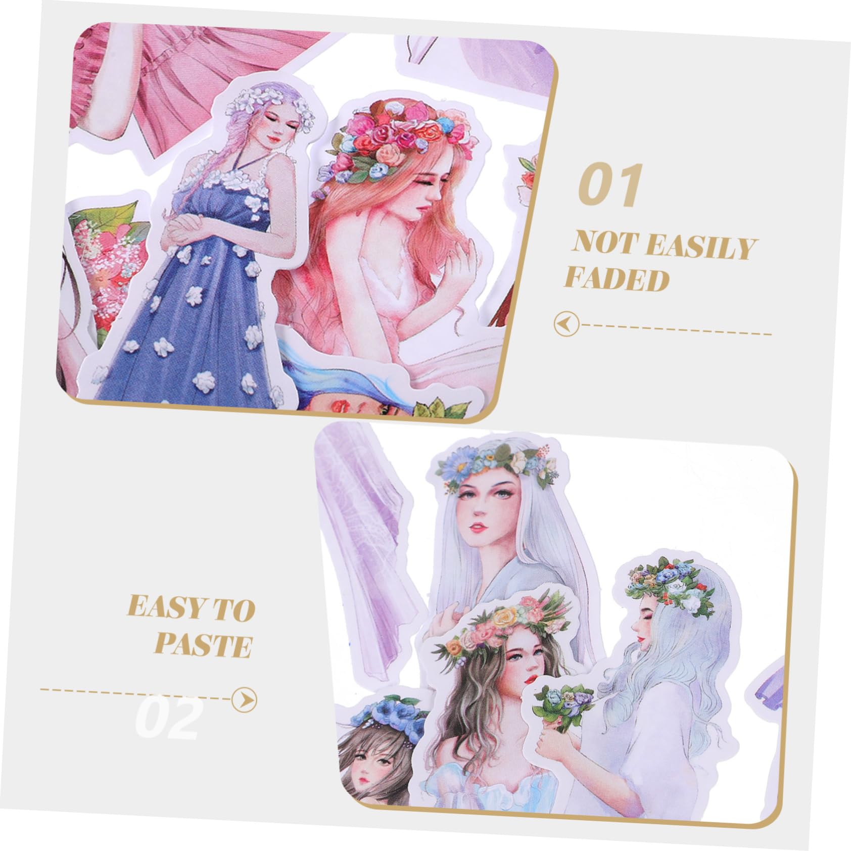 TEHAUX 4 Set Adesivi Fai Da Te Conto Mano Figurine Dell'album Botanico Adesivi Scrapbooking Adesivi Per Scrapbooking Forniture Per Il Diario Adesivi Planner Estetici Carta 100 Pezzi * 4
