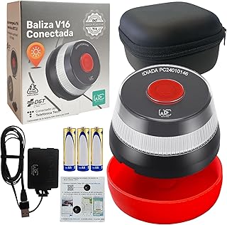 Safety Kit with Emergency Beacon V16 Geolocated and Connected DGT 3.0 Required - Includes Adapter, Power Cable and Case