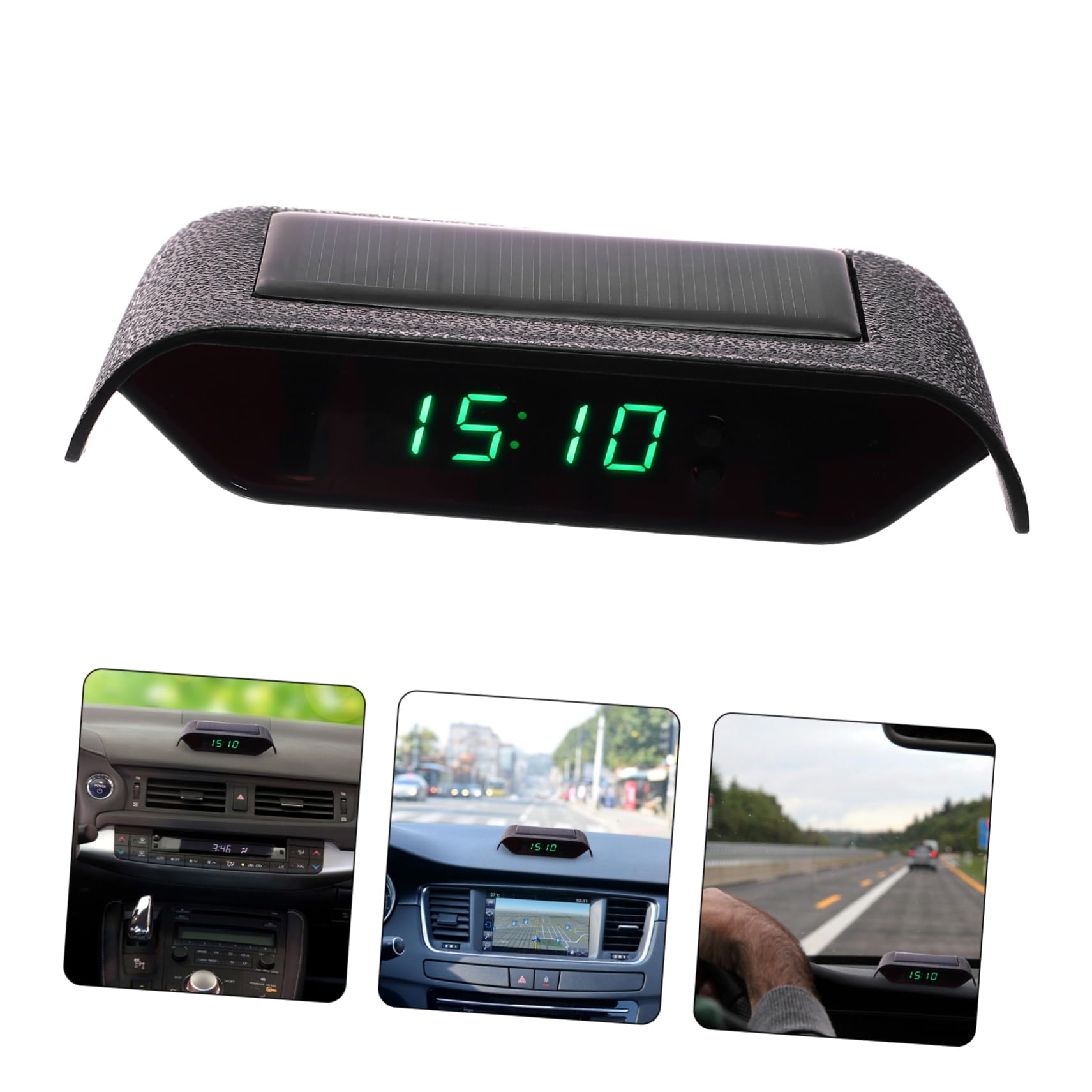 Reloj De Coche Solar De Alta Precisión y Pantalla Digital Temporizador Electrónico Para Vehículos Usb Para Día y Noche