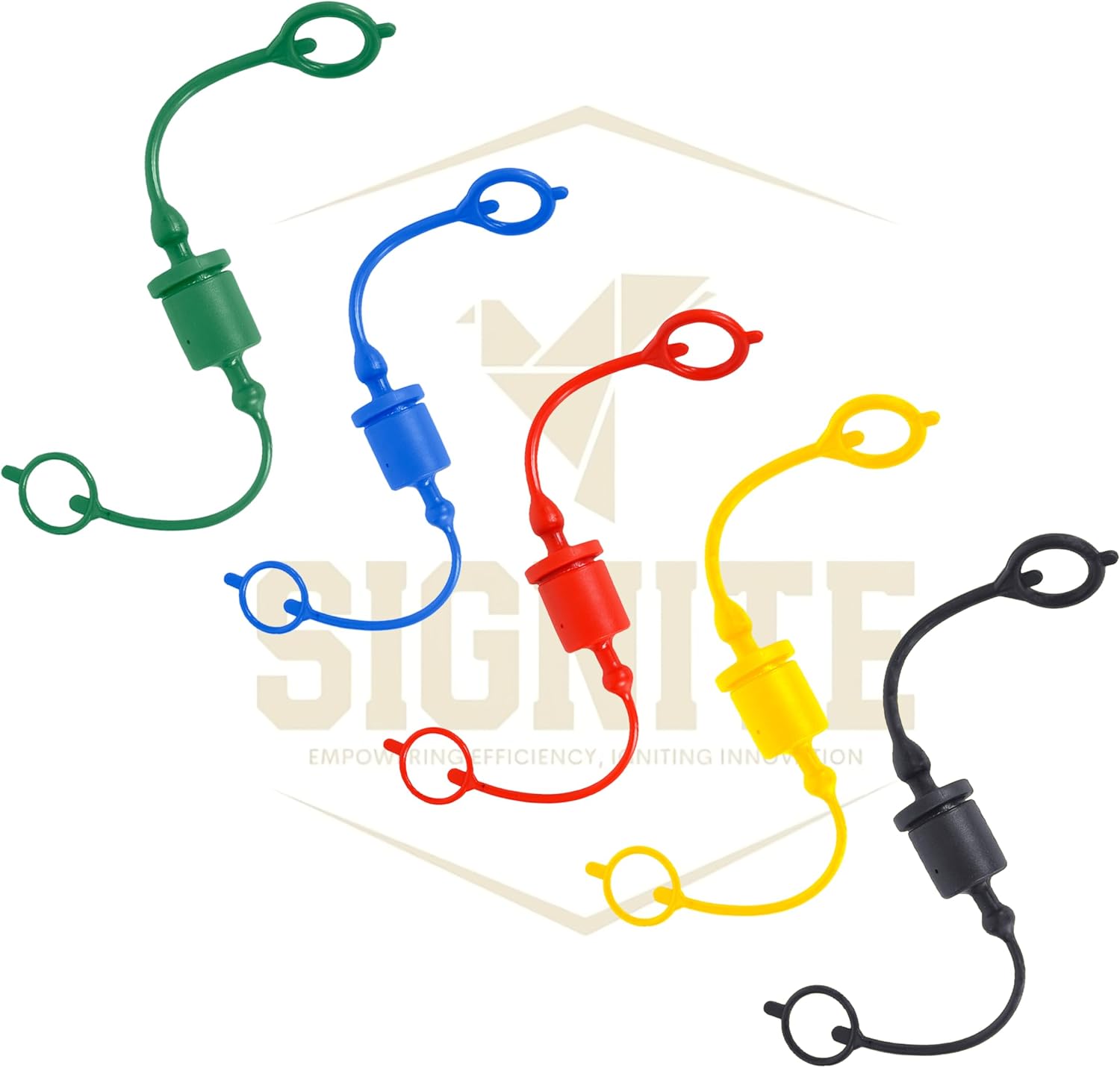 Signite 5 Set,1/2 Tractor Hydraulic Coupler ISO A Dust Cap & Plug Set