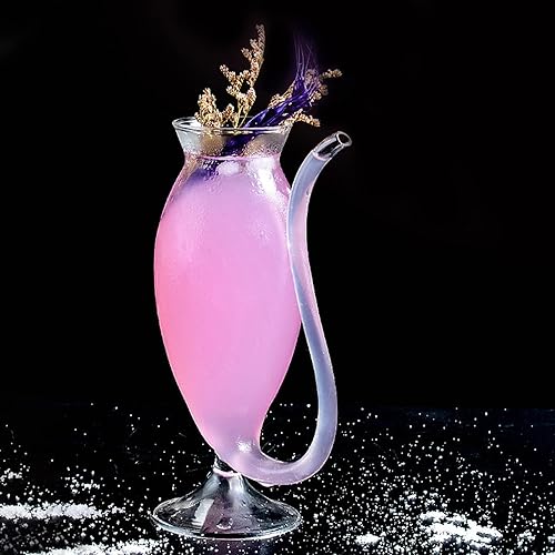 Miniatura 9 de SMLJFO Vampire - Juego de 2 copas de vino de cóctel de 10 onzas con tubo para beber y popote para jugo de champán, hogar, fiesta, club, cristalería,