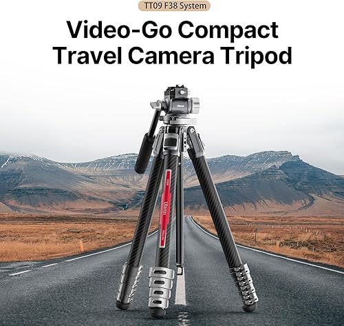 Miniatura 9 de ULANZI Trípode de viaje Video-Go TT09 F38 mejorado, 5 secciones de fibra de carbono, compacto y ligero para cámaras, montaje de liberación rápida y