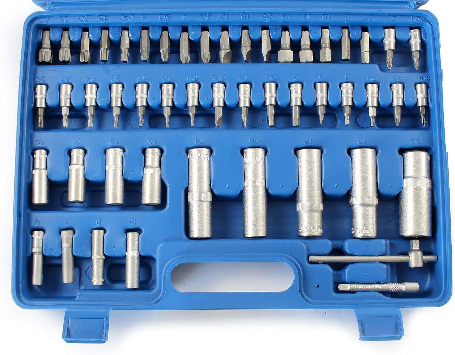 NLIGHTING Set Bussole Professionale 108 Pezzi con Cricchetto 1/4" e 1/2", Inserti Torx Allen Phillips, Bussole Corte e Lunghe, Valigetta Rigida Compatta, Kit Completo per Officina e Fai da Te