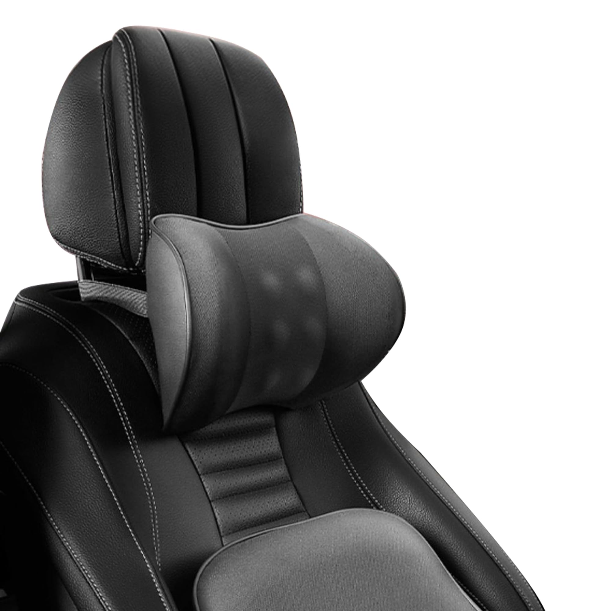 Cuscino Cervicale Auto In Memory Foam E Pelle PU - Supporto Collo Per Guida E Ufficio - Foto 6