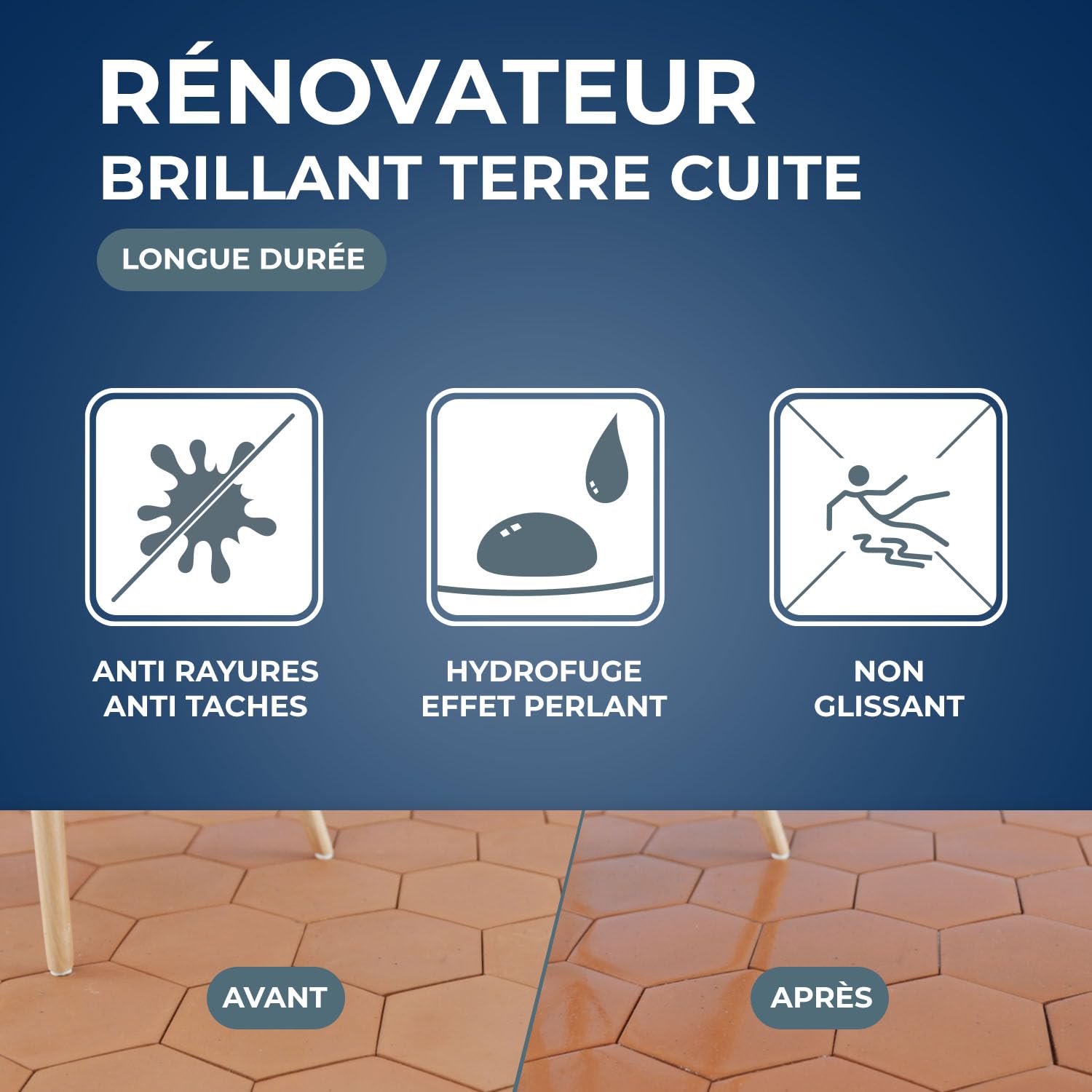 STARWAX Rénovateur Brillant Protecteur Tomettes et Terres Cuites 1L 30m²