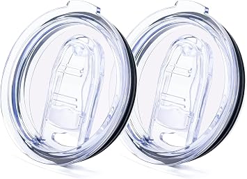 2 Crystal Clear 20oz Sipper Replacement Lids - Perfect Replacements for Your Favorite Tumblers