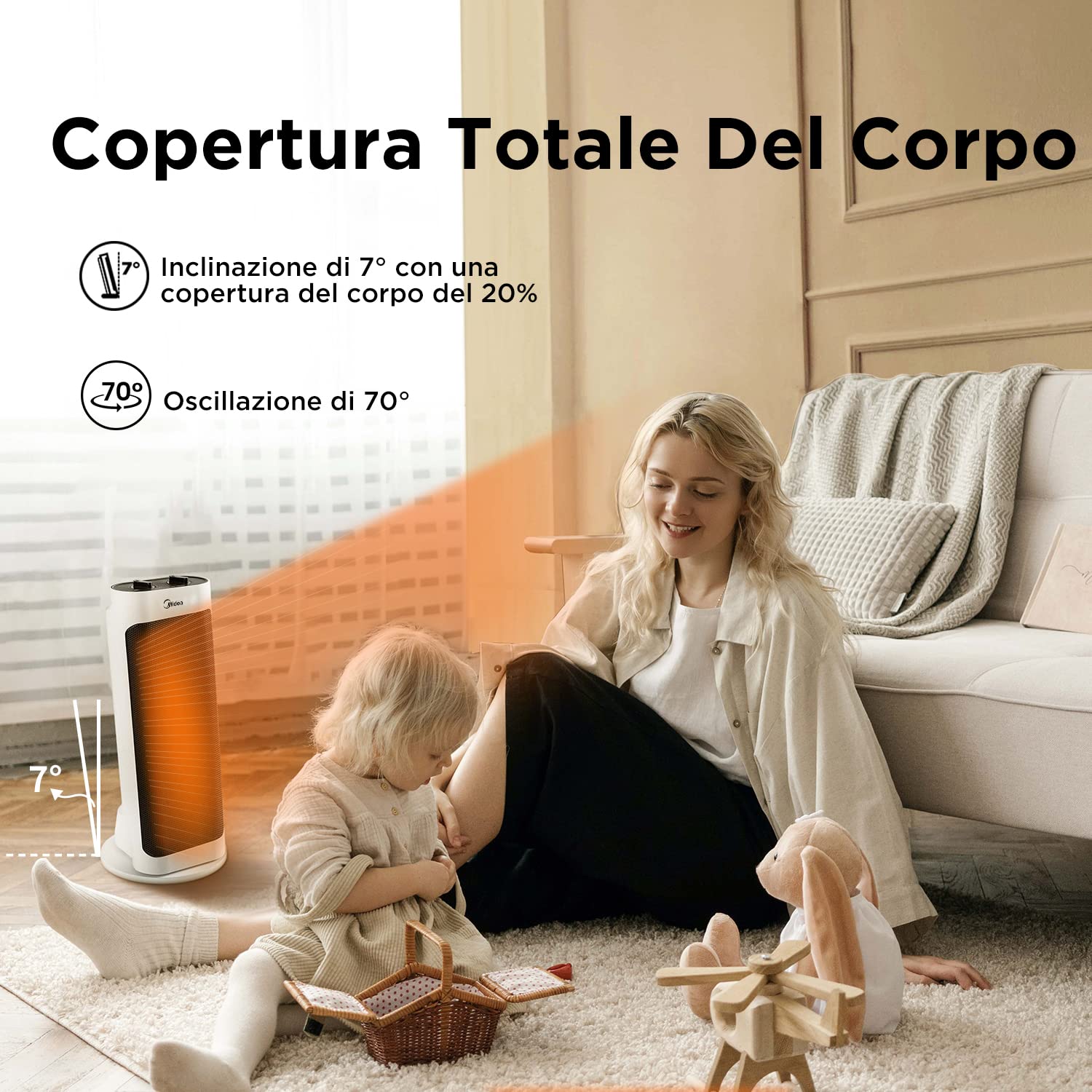 Image secondaire de Radiateur Ventilateur Électrique Midea NTH20-19JE 2000W Silencieux et Économique