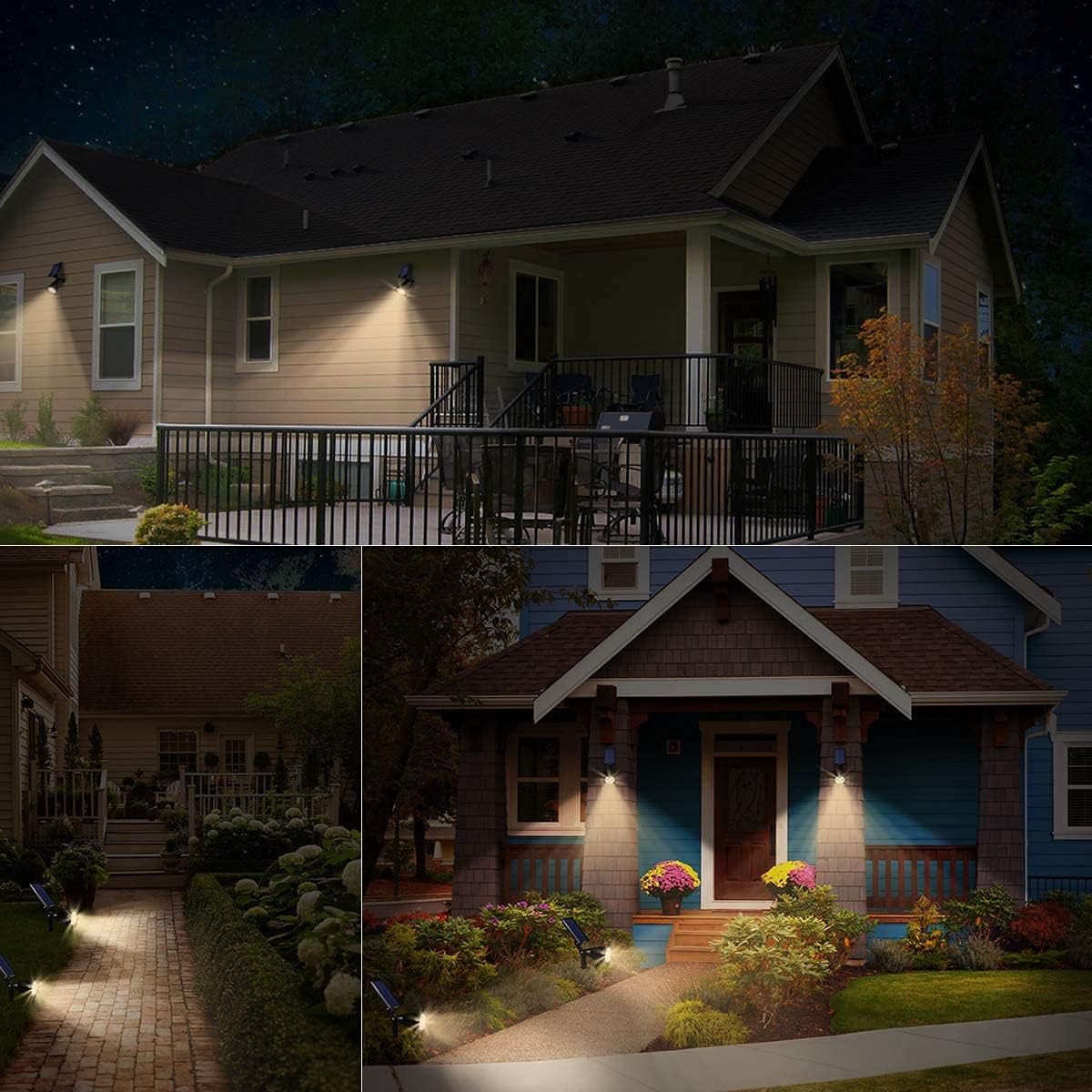 URPOWER Solar Lights Outdoor, 2-in-1 Solar Spot Lights Waterproof with 2 Lighting Modes, Adjustable Solar Powered Spotlights Auto On/Off Landscape Lights for Yard Garden Pathway, 4 Pack (Warm White)