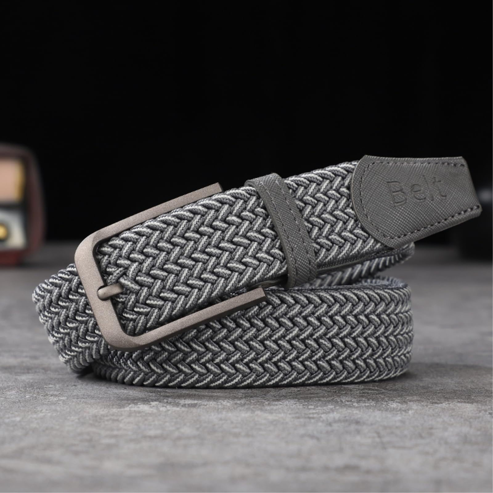 Ceinture Tissée Unisex Non Perforée, En Toile Élastique, Pour Femmes De Style Coréen