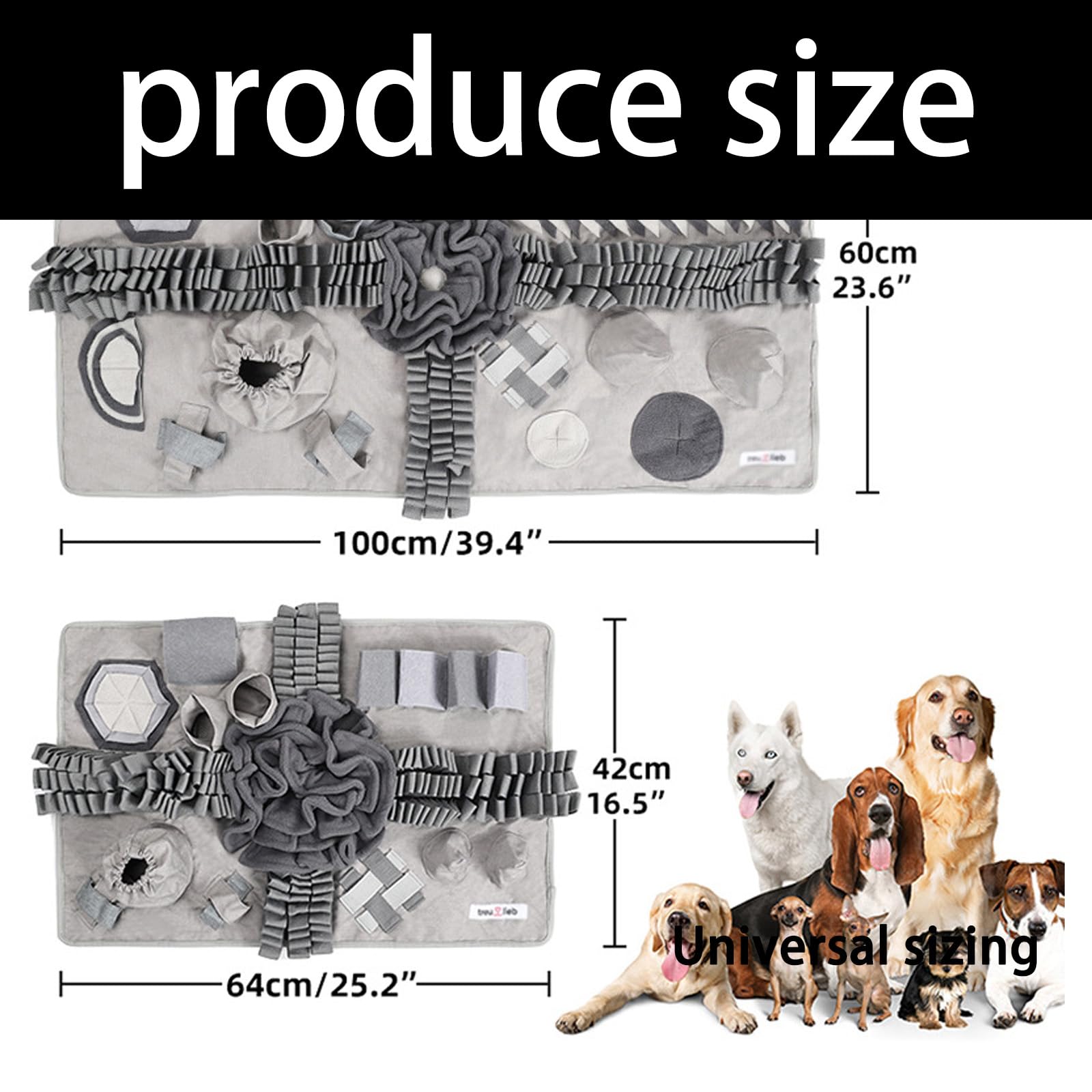 Tappetino da lavoro interattivo profumato per cani, con fondo antiscivolo, grande tappetino da fiuffo per animali domestici, divertente puzzle, dispenser di cibo per animali domestici