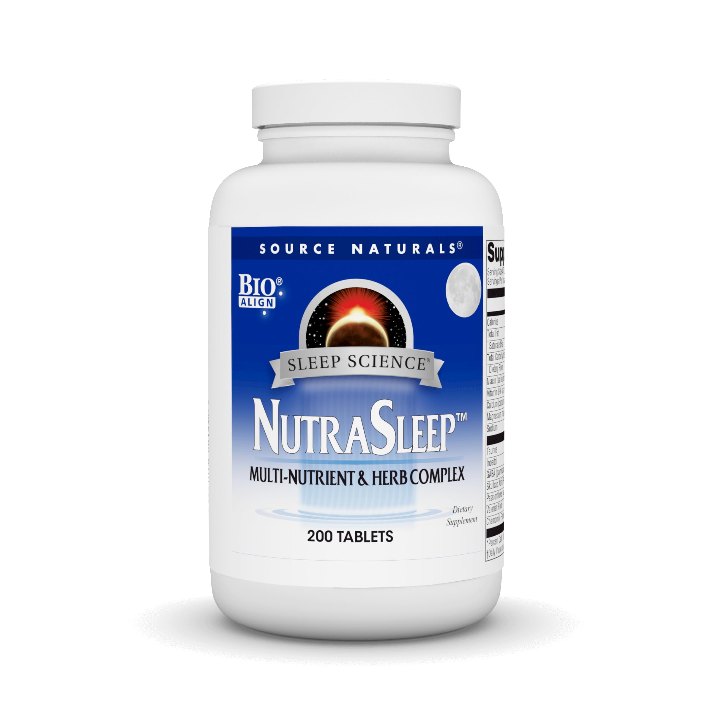 Source Naturals NutraSleep, Melatonin-Free Multi-Nutrient & Herb Complex, Vegetarian Formula for Relaxation Support - 200 Tablets