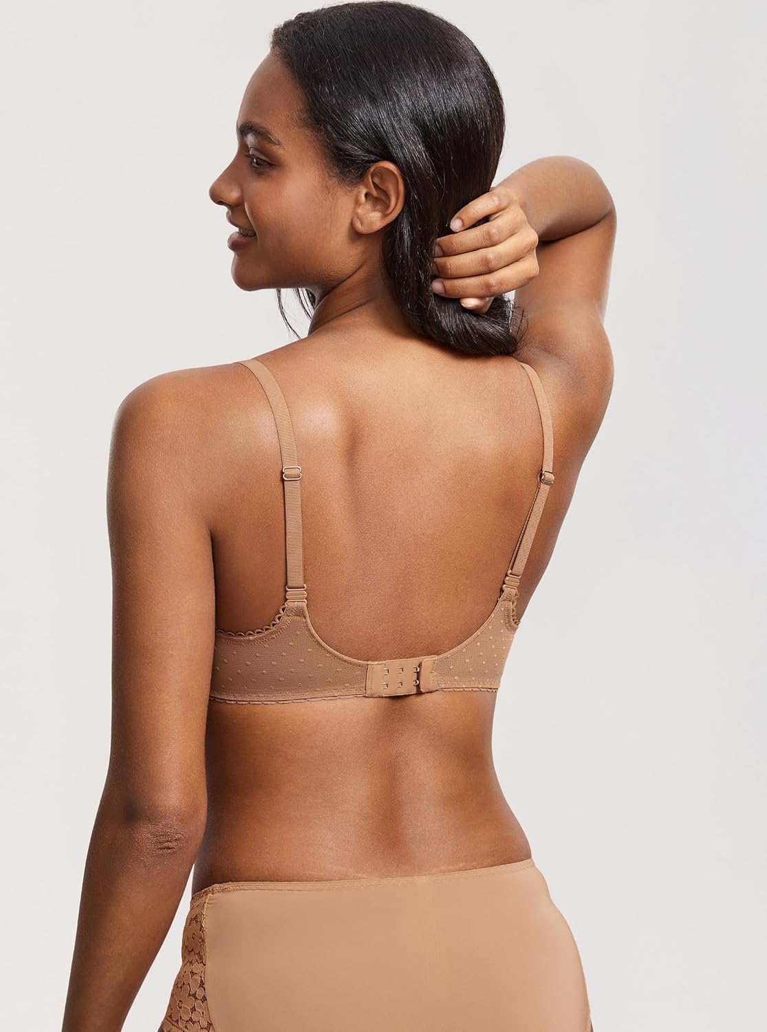 DOBREVA Women's Sexy Lace Bra Underwire Balconette Unlined Demi Sheer Plus Size - Image 5