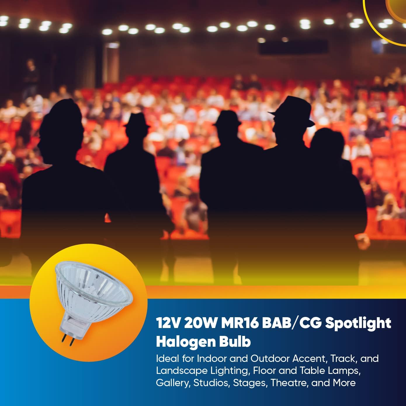 Technical Precision 12V 20W MR16 Spotlight Halogen Bulb - Replacement for GE General Electric G.E BAB/CG Light Bulb GU5.3 / GX5.3 Bi Pin Base - 2950K Soft White - for Track Light Bulbs - 1 Pack