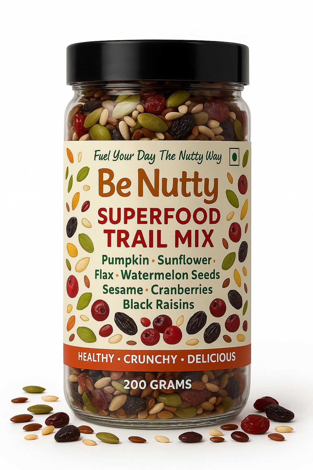 Be Nutty Superfood Trail Mix Seeds Mix with Berries | Protein Rich Omega Antioxidant Healthy Snack | Pumpkin, Sunflower, Flax, Watermelon, Sesame Seeds with Natural Berries & Raisins for Weight Loss-image-38