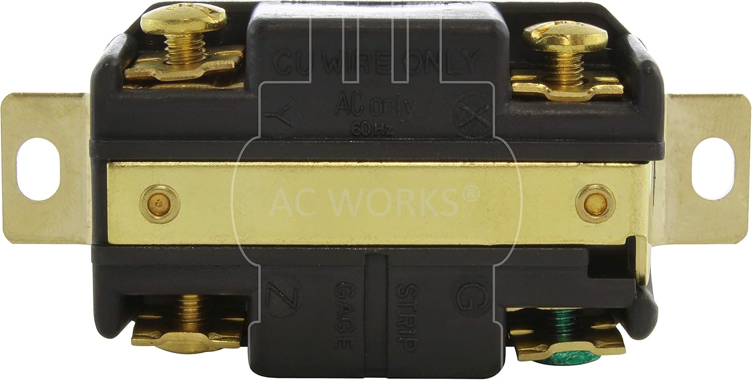 AC WORKS Flush Mount Industrial Locking Grade Receptacle (NEMA L16-20R)