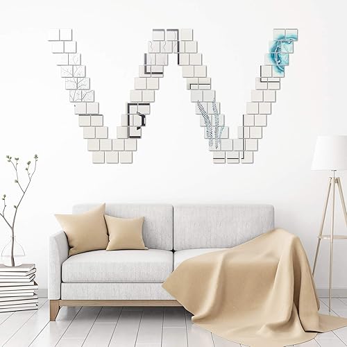 Miniatura 6 de Jetec 25 piezas de espejo cuadrado acrílico de tamaño pequeño, azulejos de espejo cuadrado pequeño para manualidades y suministros de proyectos de