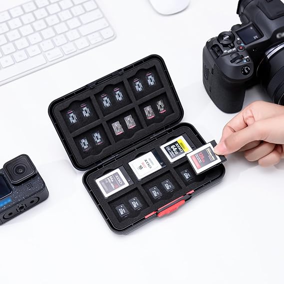 Kiorafoto Slim 36 Slot Memory Card Case Holder for 12 XQD CFB & 24 TF Cards