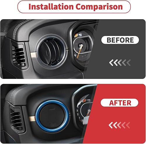 Miniatura 2 de Linskip Anillos de ventilación de aire para tablero compatibles con Jeep Wrangler JL 4XE 2024 y Gladiator JT Sport Rubicon Sahara Willys Mojave