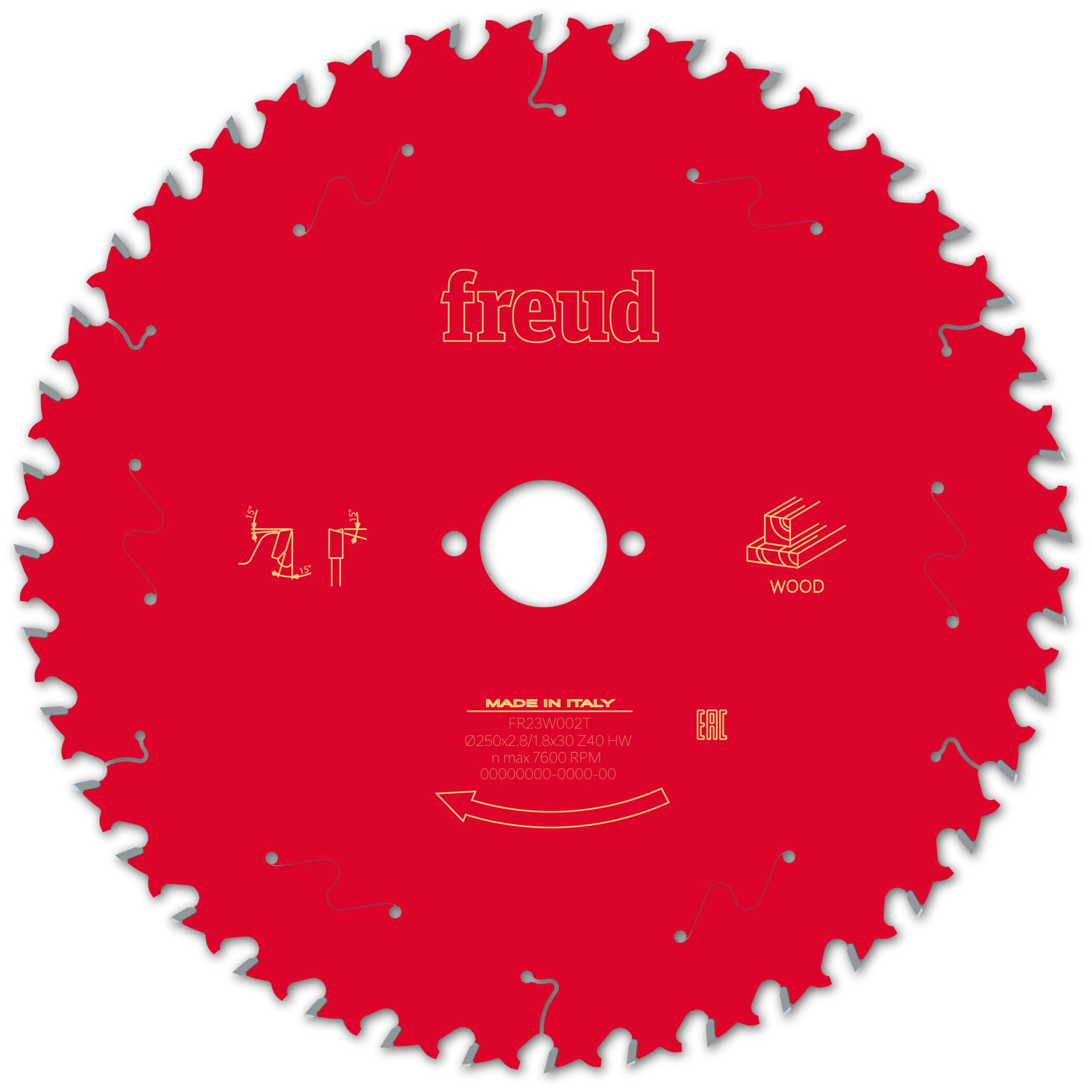 Freud lama circolare per sega da banco per il taglio di legno D=250mm x d=30mm x 2,8/1,8mm x T40 - FR23W002T