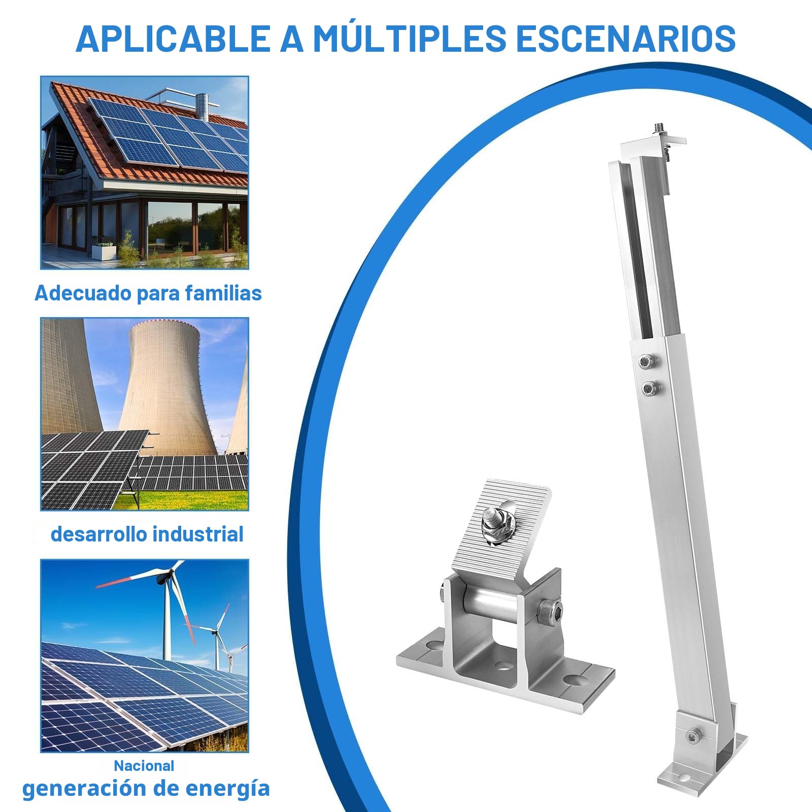 Royouzi Soporte para Panel Solar,1 Pares de Soporte para Panel Solar de Suelo de Aluminio con áNgulo Ajustable de 15°-30°, Adecuado para Barcos, Autocaravanas, Sistemas de Techo Fuera de La Red (2)