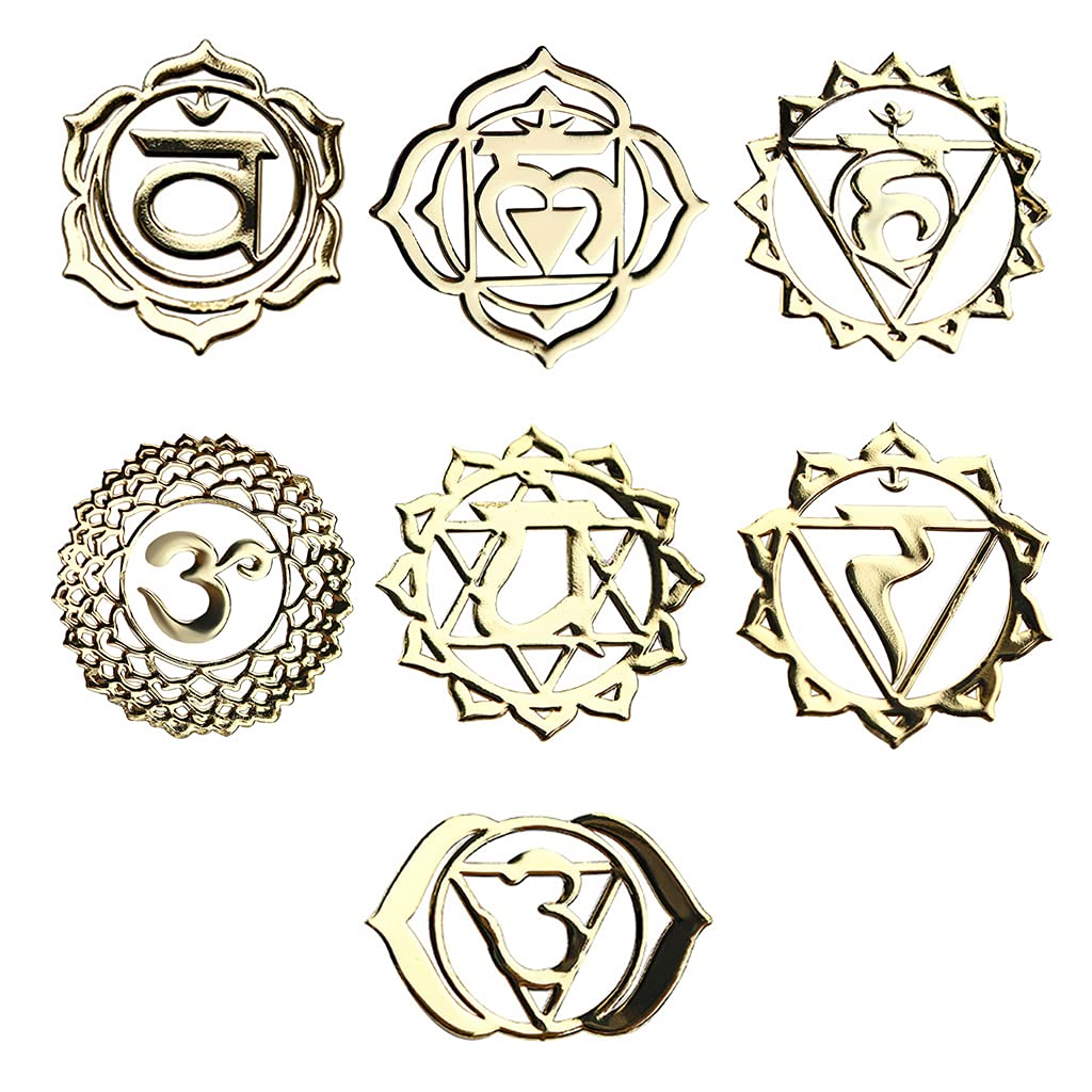 Ranuw 7 Heilige Geometrie Metallaufkleber – Blume Des Lebens, Chakren, Pyramide, Für Harz & Dekoration