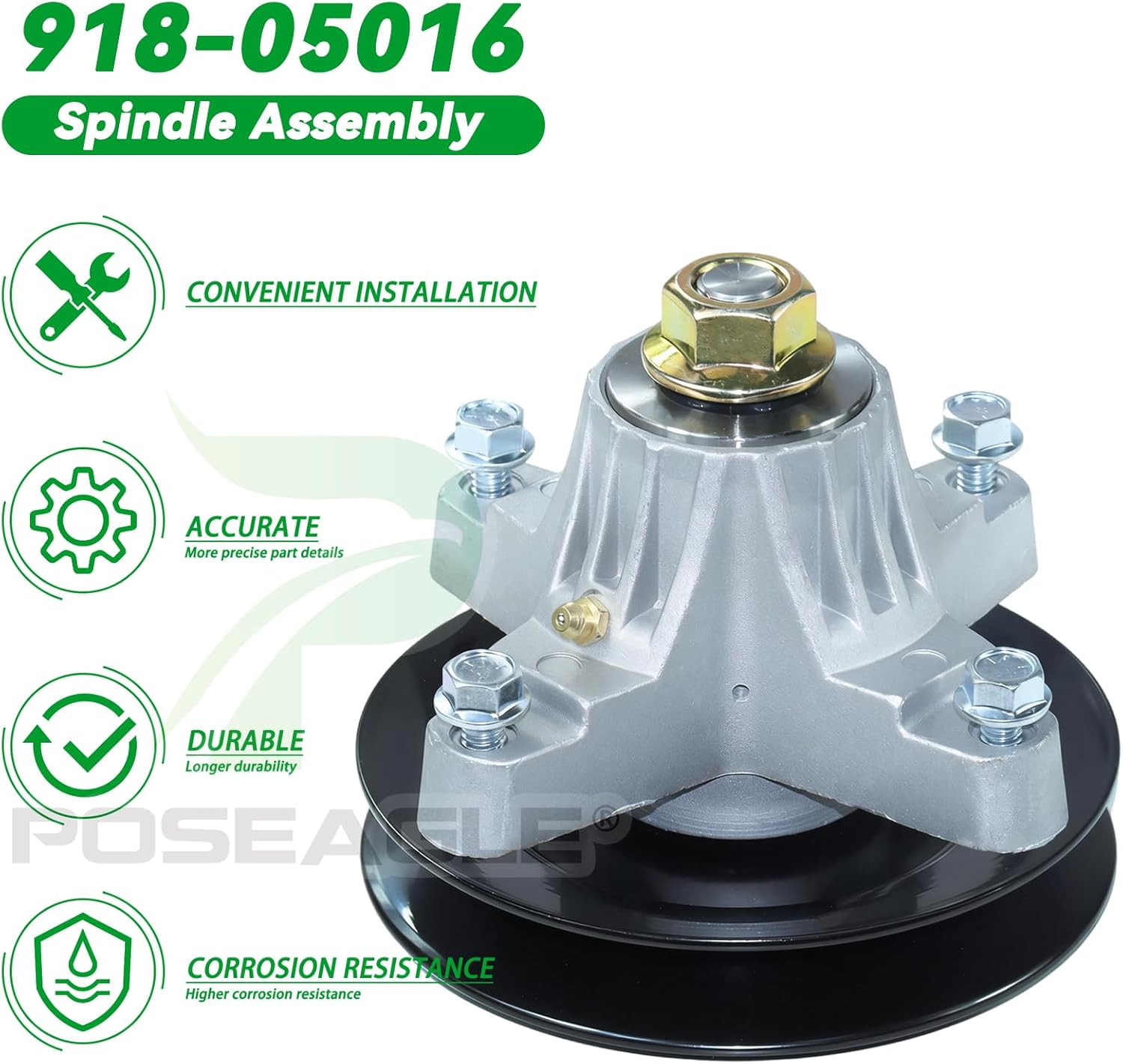 3 Pack 918-05016 Spindle Assembly with 756-04129B Idler Pulley Replaces 918 05016, 918-04825B for Cub Cadet LTX1050, LTX 1050 KW, LTX1050VT, SLTX1050 50" Lawn Tractors