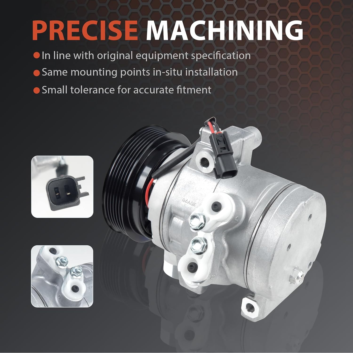 A/C Compressor with Clutch for Ford Focus 2.0L 2008-2013 Transit Connect 2.0L 2010-2013 Air Conditioning Compressor for CO 11297C