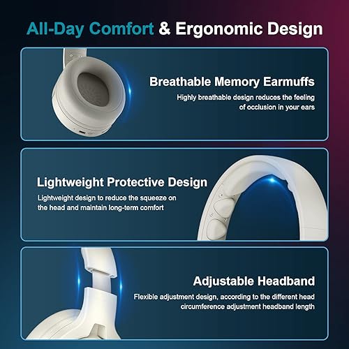 Miniatura 5 de PHOINIKAS Auriculares para juegos PS4 para PS5, PC, Nintendo Switch, Q9 Auriculares sobre la oreja con micrófono desmontable, auriculares
