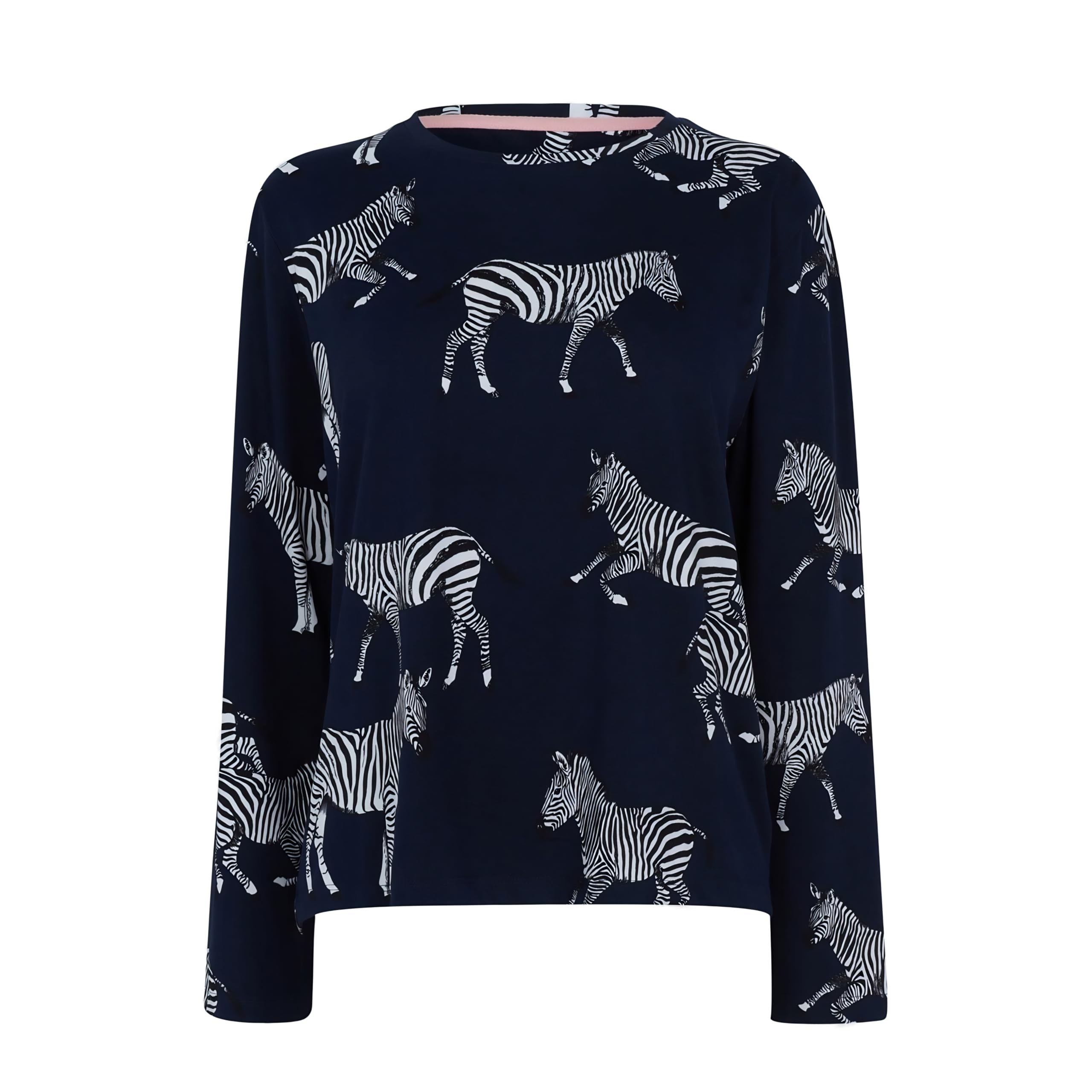 Chelsea Peers Classic Pyjama Set - Zebra Navy - Size 14 (L)