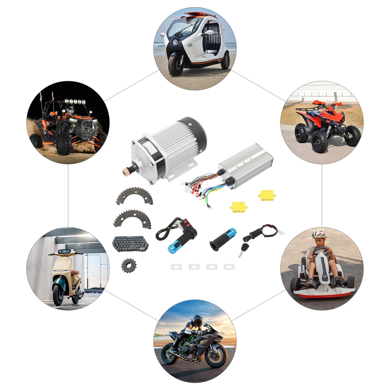 Motore centrale da 1500 W, kit di conversione da 60 V per scooter elettrico