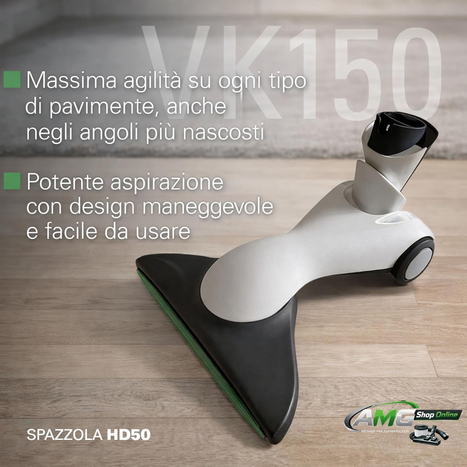 Aspirapolvere FOLLETTO VK150 + 6 SACCHETTI + PROFUMINI + TUBI, Con Motore 60.000 giri/min, Emissione Polveri 0,0001 mg/m³, Sacco 2,5 L, PESO: 3 Kg