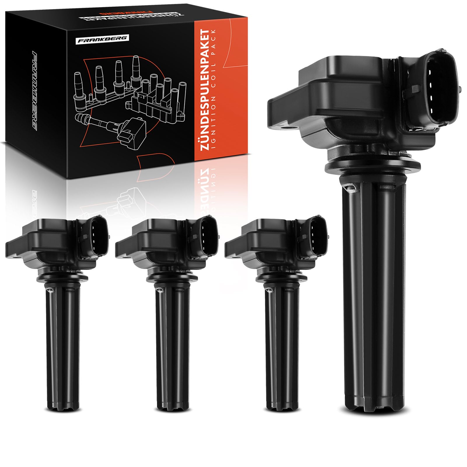Frankberg 4 bobinas de encendido módulo de encendido 12787707 | Compatible con: 9-3 Convertible YS3F, Vectra C Z02, 9-3 D75 D79 E79 YS3F, Signum Z03, 9-3 Familiar E50, Vectra C CC Z02