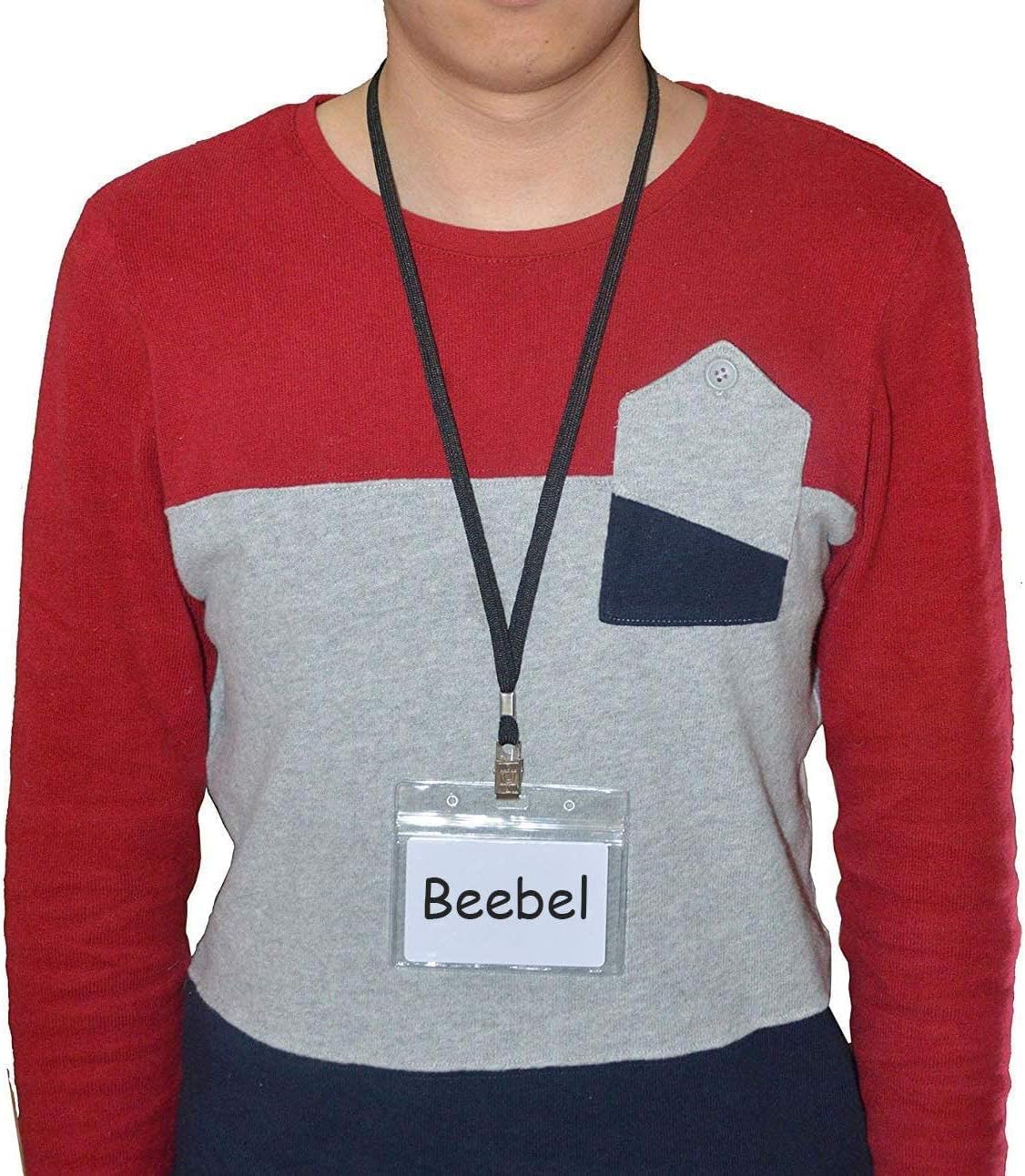 Beebel Lanyards 100 Pack Nylon Flat Badge Lanyard for Id Badge Name Tag (Navy Blue, 100 Pack) - Image 5