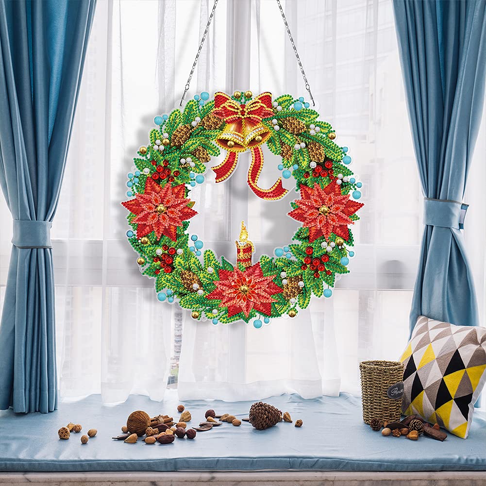 Globalink LED Ghirlande Natale Luminosa Esterno Interno, Decorazioni Ghirlande Corone Natalizie