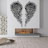 Vista 5 de Arte de pared de metal, alas de ángel de metal, decoración de pared de alas de ángel, arte de pared de alas de ángel de metal, aniversario - regalos