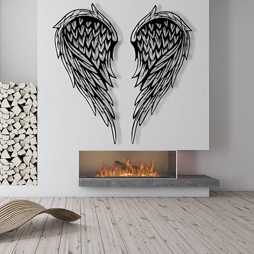 Miniatura 5 de Arte de pared de metal, alas de ángel de metal, decoración de pared de alas de ángel, arte de pared de alas de ángel de metal, aniversario - regalos