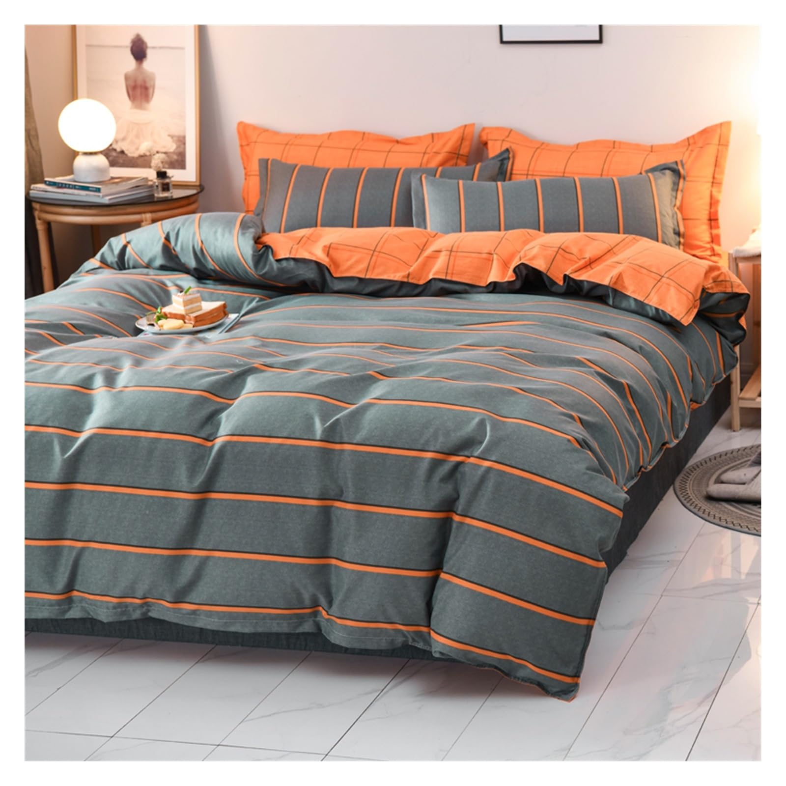 Amazon｜ベッドキルトセット, 3/4 個布団カバー寝具セット、クイーン