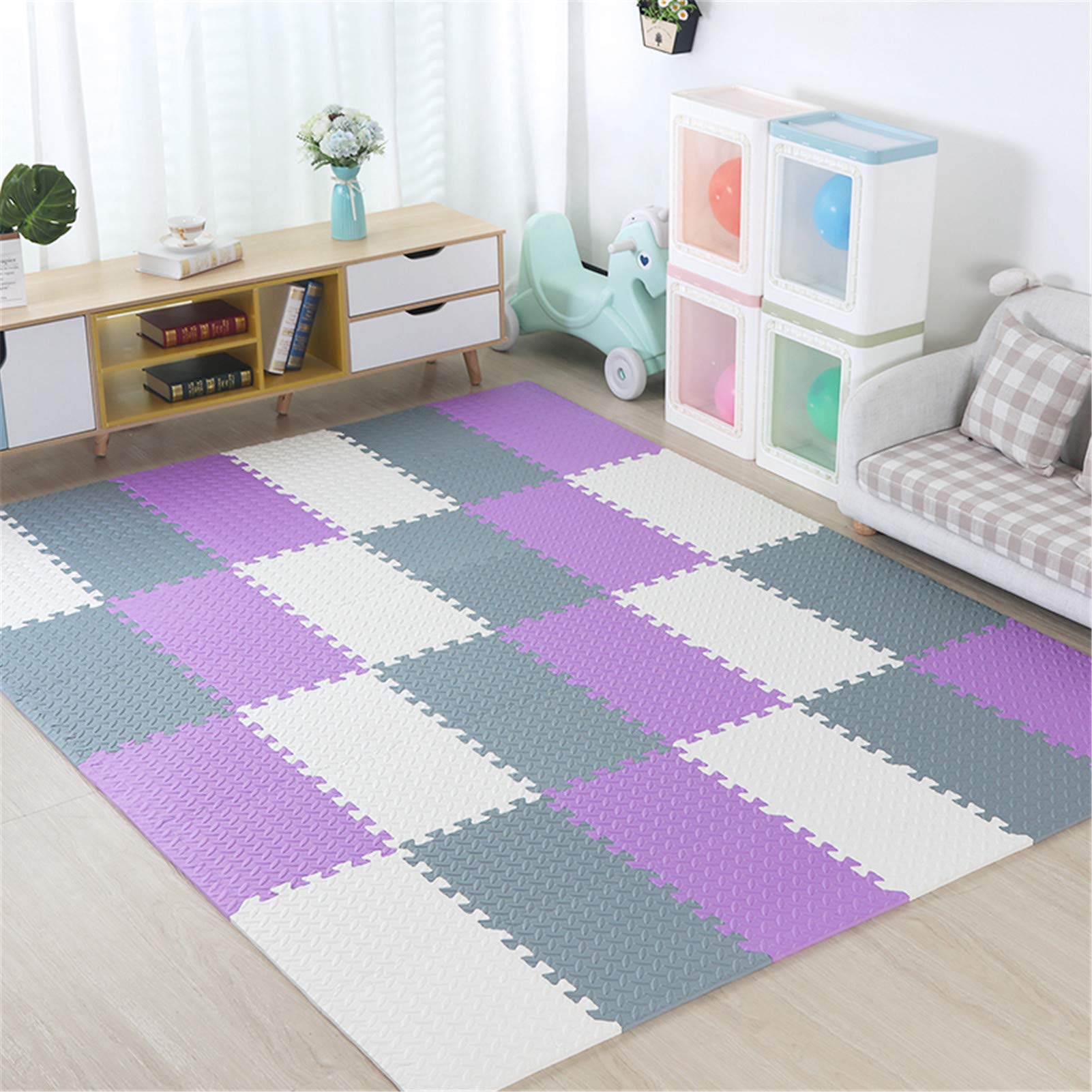 Grand Tapis Jeu pour Enfants, Tapis Jeu Puzzle À Emboîtement Portable pour Aire Jeux pour Enfants Salon Chambre Gymnase - Décoration De La Maison Parfaite,C,9