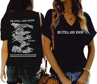 Women V Neck Christian Shirts Vintage Bible Verse Boho Floral Graphic Tees Christian Gift