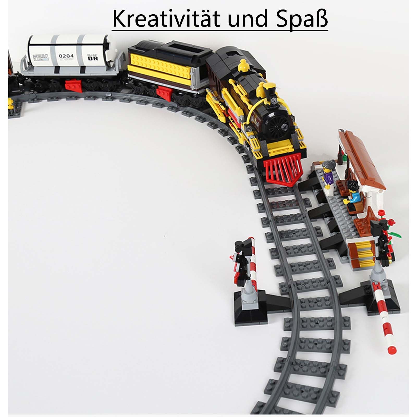 City Schienen Bausteine Set, 2 Stück City Schienen Erweiterungsset City Zug Schienen Zubehör Klemmbausteine Kompatibel mit Lego (2 Stück)